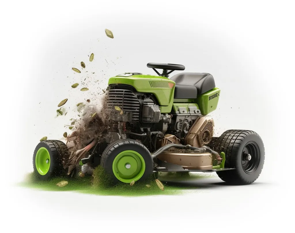 broken down mower