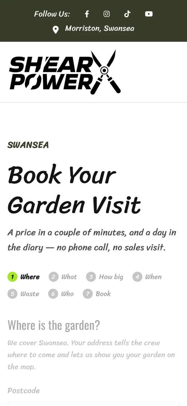 Get My Price on a phone: seven short steps from where the garden is to a booked visit